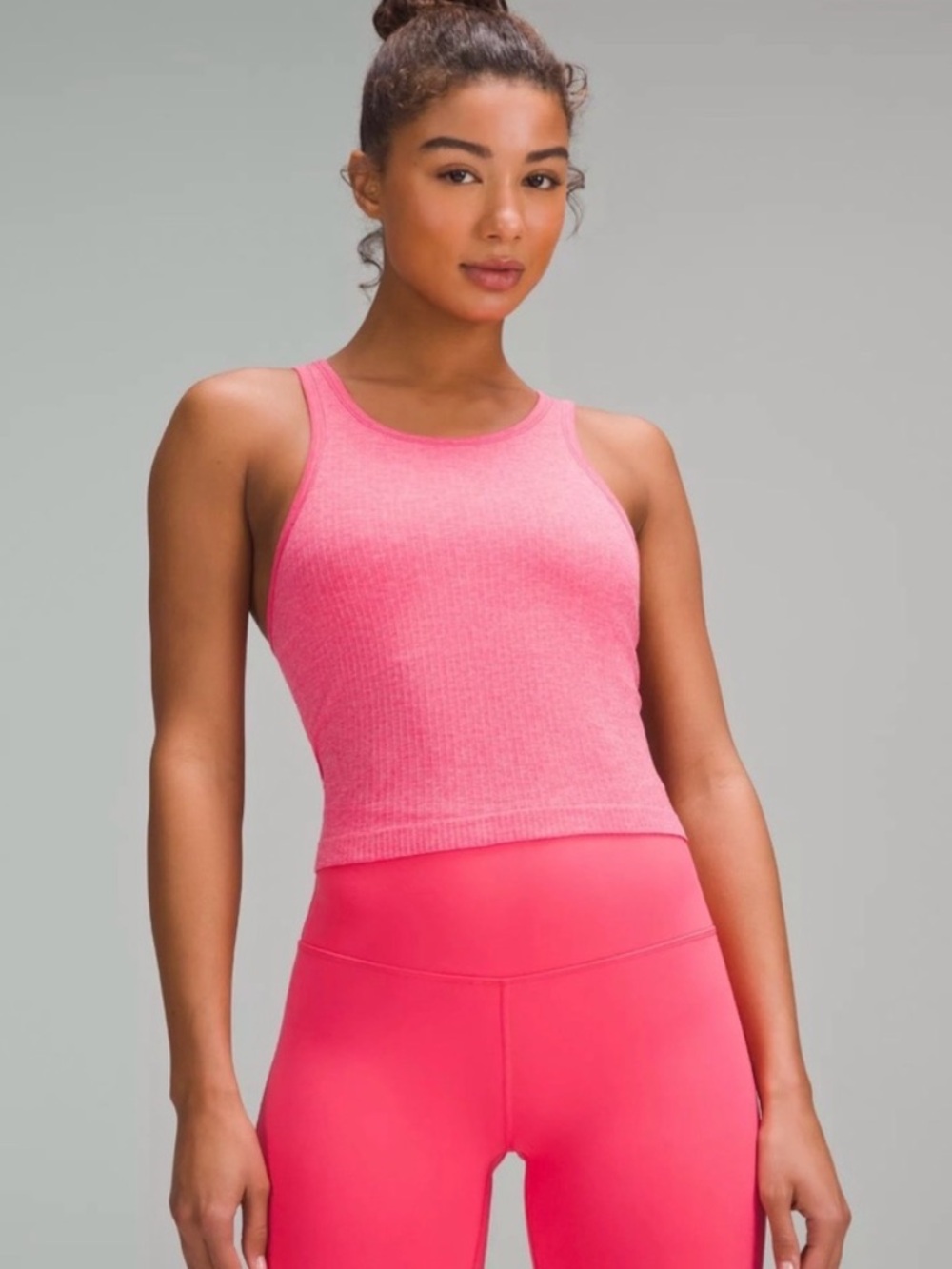 Lululemon Cropped Ebb to Street Tank in Pink Glaze
